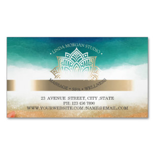 Professionell chic Gold-Lotus-Aquarell Magnetische Visitenkarte