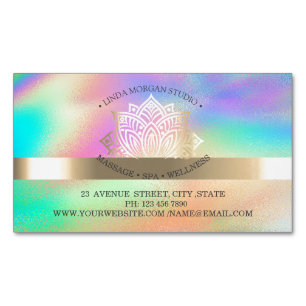 Professionell chic Gold-Lotus Holografisch Magnetische Visitenkarte