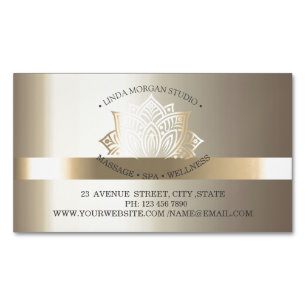 Professionell chic goldene Lotusblume  Magnetische Visitenkarte