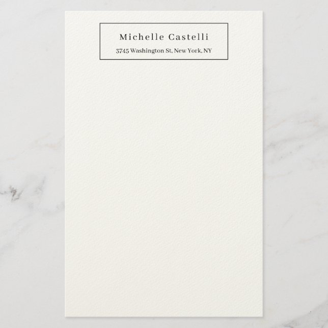 Professionell Einzigartig Klassisch Einfach Schwar Briefpapier (Vorderseite)