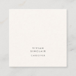 Professionell Elegant Modern Minimale Betreuerin Quadratische Visitenkarte