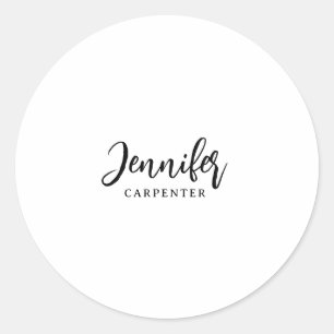 Professionell elegant modern minimalist mit Namen Runder Aufkleber