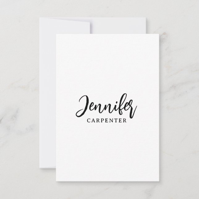 Professionell elegant modern minimalist Namen hinz Dankeskarte (Vorderseite)