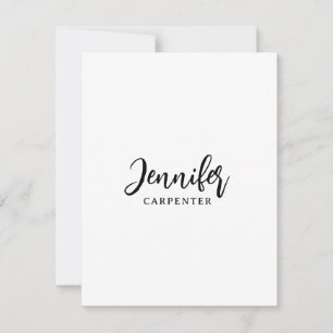 Professionell elegant modern minimalist Namen hinz Mitteilungskarte