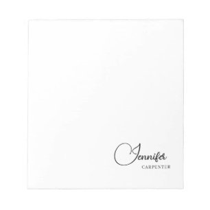 Professionell elegant modern minimalistischer Name Notizblock