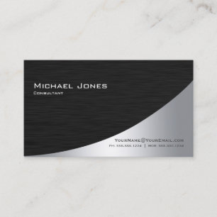 Professionell Elegant Modern Silber Schwarz Visitenkarte
