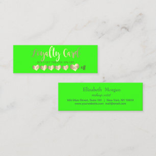 Professionell Elegante Gold Herzen Neon Grün Treuekarte