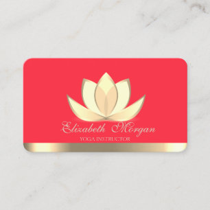 Professionell elegante goldene Lotus, Yoga Rot Visitenkarte