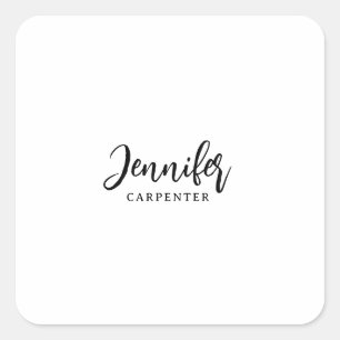 Professionell elegante moderne minimalistische Hin Quadratischer Aufkleber