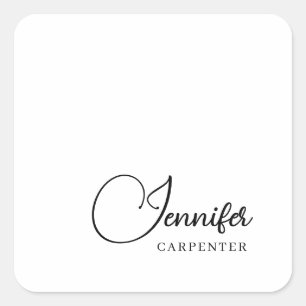 Professionell elegante moderne minimalistische Hin Quadratischer Aufkleber