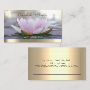 Professionell elegante rosa Lotus, Goldstreifen Yo Visitenkarte