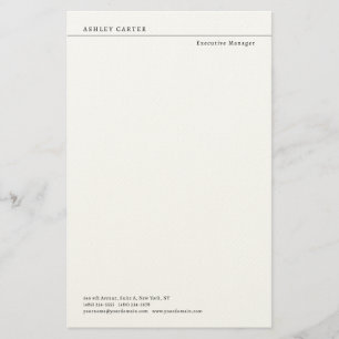 Professionell elegante weiße schlichte minimalisti briefpapier