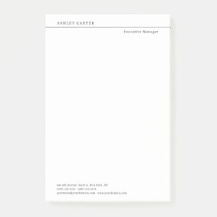 Professionell elegante weiße schlichte minimalisti post-it klebezettel