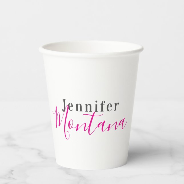 Professionell eleganter moderner minimalistischer  pappbecher (Vorderseite)