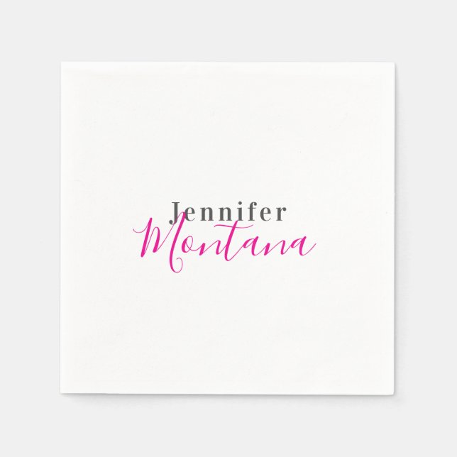 Professionell eleganter moderner minimalistischer  serviette (Vorderseite)