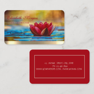 Professionell Eleganter Roter Lotus, Yoga  Visitenkarte