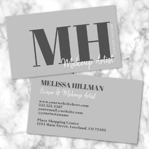 Professionell Elegantes Grau Monogramm Visitenkarte
