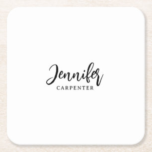 Professionell elegantes modernes minimalistisches  rechteckiger pappuntersetzer