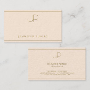 Professionell Elegantes Monogramm Luxus Dickes Pap Visitenkarte