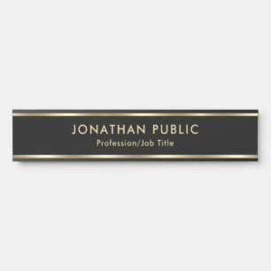 Professionell Elegantes Schwarz Gold Büro Schule Z Türschild