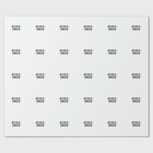 Professionell Modern Einfach Schlicht Name Schwarz Geschenkpapier