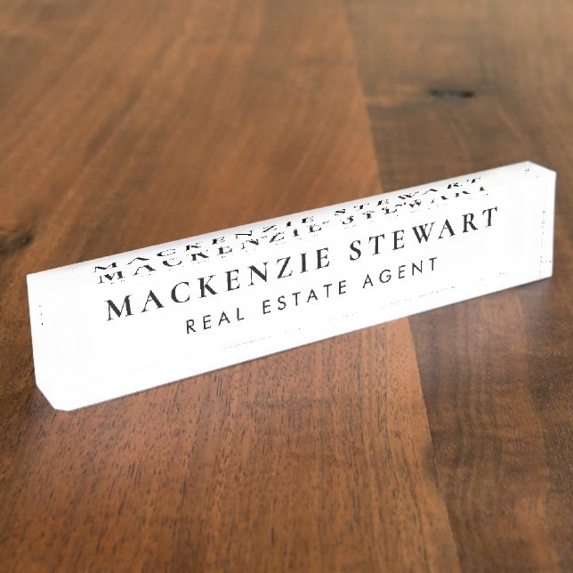 Professionell Modern Minimal Professionell Executi Namensplakette (Seite)