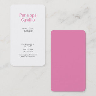 Professionell Modern Minimalistisch Einfach Rosa W Visitenkarte