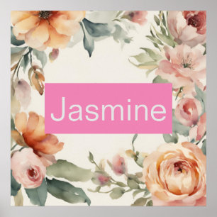 Professionell Moderne Minimalistische Rosen Blumen Poster