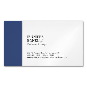 Professionell schlicht minimalist modern blau weiß magnetische visitenkarte