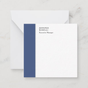 Professionell schlicht minimalist modern blau weiß mitteilungskarte