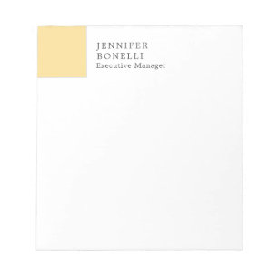 Professionell schlicht minimalist modern gelb weiß notizblock