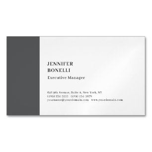 Professionell schlicht minimalist modern grau weiß magnetische visitenkarte