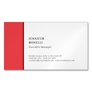 Professionell schlicht minimalist modern rot weiß magnetische visitenkarte