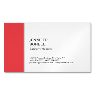 Professionell schlicht minimalist modern rot weiß magnetische visitenkarte