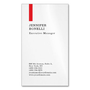 Professionell schlicht minimalist modern rot weiß magnetische visitenkarte
