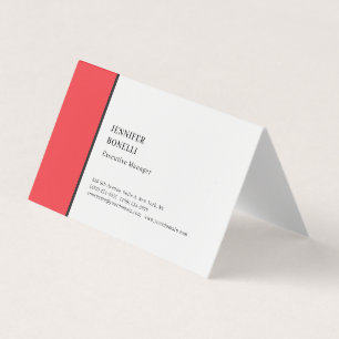 Professionell schlicht minimalist modern rot weiß visitenkarten