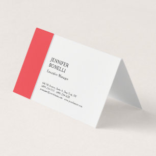 Professionell schlicht minimalist modern rot weiß visitenkarten