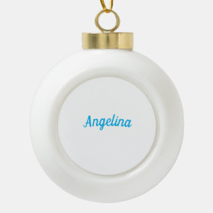 Professionell Schlicht Modern Elegant Blau Ihr Nam Keramik Kugel-Ornament
