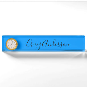 Professionell Schlicht Modern Elegant Hellblau Chi Namensplakette