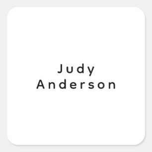 Professionell Schlicht Modern Elegant Ihr Name Quadratischer Aufkleber