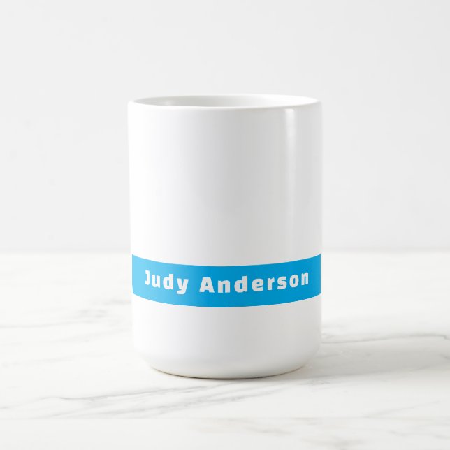 Professionell Schlicht Modern Elegant Name Blau We Kaffeetasse (Mittel)