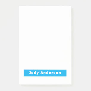 Professionell Schlicht Modern Elegant Name Blau We Post-it Klebezettel