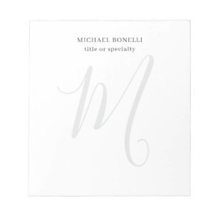 Professionell schlicht modern minimalist monogramm notizblock