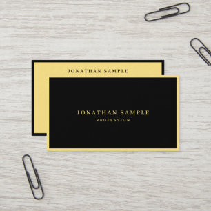 Professionell Schwarz & Gold Elegante Luxus Dicke Visitenkarte