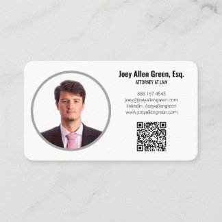 Professionelle Anwalt-Foto-QR-Code-Moderne Anwälti Visitenkarte