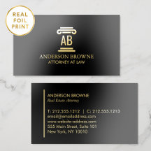 Professionelle Anwalt-Monogramm Goldfolie Schwarz