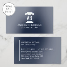 Professionelle Anwalt-Monogramm Silberfolie Navy
