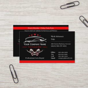 Professionelle Autoreparatur, Automechaniker Visitenkarte