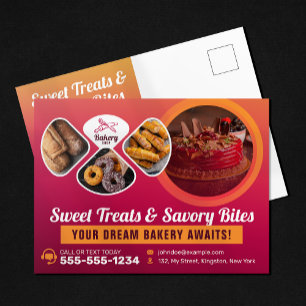 Professionelle Bäckerei Shop Süße Leckereien Kondi Postkarte