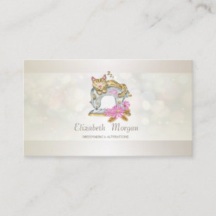 Professionelle Blumen-Nähmaschine Katze Bokeh Visitenkarte
